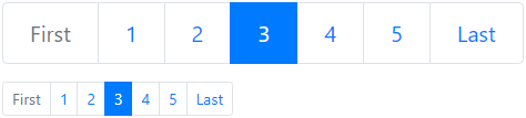 Bootstrap pagination sizes example result