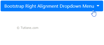Bootstrap right alignment dropdown menu example result