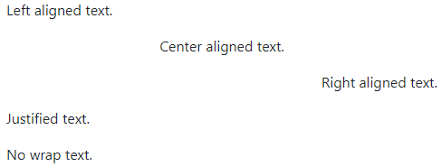 Bootstrap text alignment example result