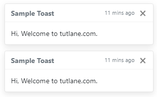 Bootstrap toasts placement example result