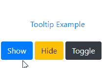 Bootstrap tooltip methods example result