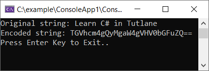 C# Encode String to Base64 Format Example Result
