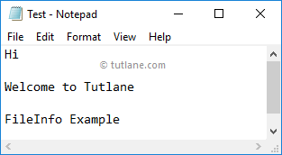 C# FileInfo Create and Write Text to File Example Result