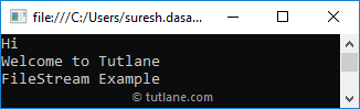 C# FileStream Read Text from File Example Result