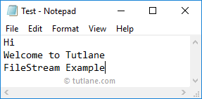 C# FileStream Write to File Example Result