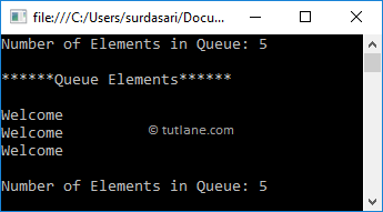 C# Queue Peek Method to Access Elements Example Result
