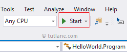 Visual Studio Start Button to Compile and Run C# Program