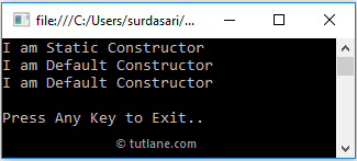 C# Static Constructor Example Result