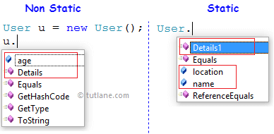 Difference between static and non-static fields access in c#