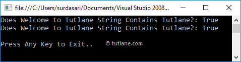 Visual Basic String Contains Case Insensitive Example Result