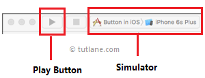 Run iOS Buttons Application using Play button in Xcode Editor