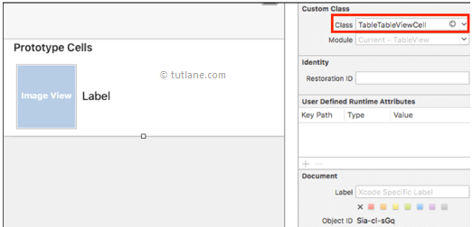 ios tableview custom cell with image map custom class to tableview