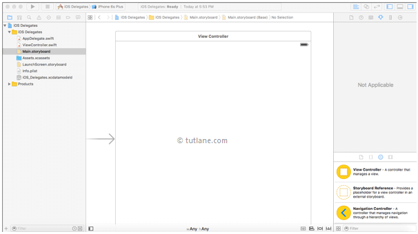 iOS Delegates Application Main.StoryBoard File Interface