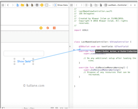 Map ios ui controls with viewcontroller.swift file in xcode editor