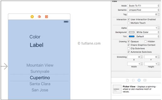 ios ui pickerview add controls to storyboard file in xcode