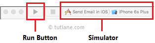 Run ios send email app using simulator in xcode