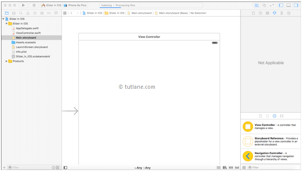 ios ui sliders example storyboard file in xcode