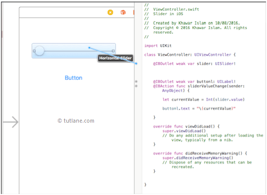 ios map ui controls to viewcontroller code in swift