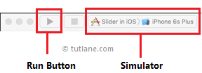 ios run ui slider control example using simulator