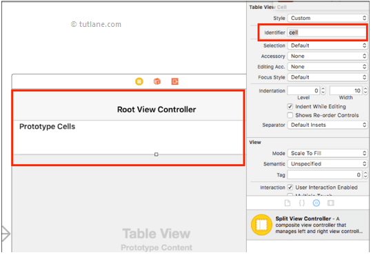 change prototype in ios splitview controller application