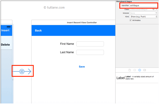 ios sqlite database app edit connection between controllers