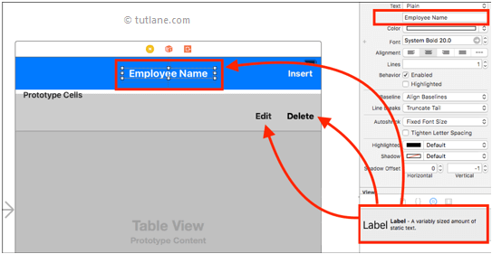 ios sqlite database app add label controls to viewcontroller