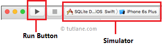 Run ios sqlite database app using play button in simulator