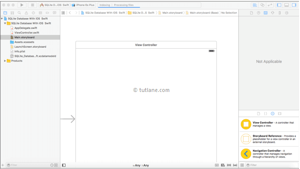 ios sqlite database app storyboard file in xcode