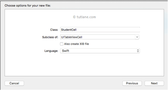 ios sqlite database studentcell class with uitableviewcell subclass