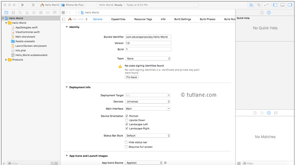 ios xcode application or project default file structure