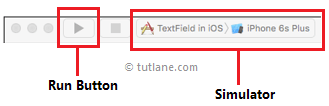Run ios textfields application using simulator