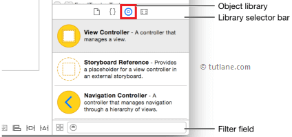 Object Library in Xcode Application to Search for UI Controls