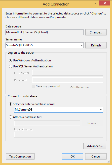 Configure database connection in LINQ to SQL Application