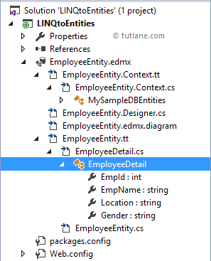 After adding ado.net entity data model in linq to entities project