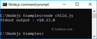 Node.js Child Process Exec Method Example Result