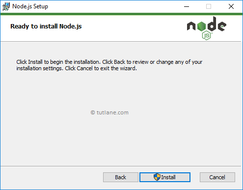 Node.js Installation - Click on Install to install Node.js