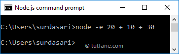Node.js Evaluate Expression Command Line Option Example Result