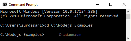 Node.js navigate to execute helloworld.js file