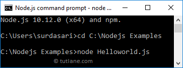 Execute Built-in Modules Example in Node.js Command Prompt