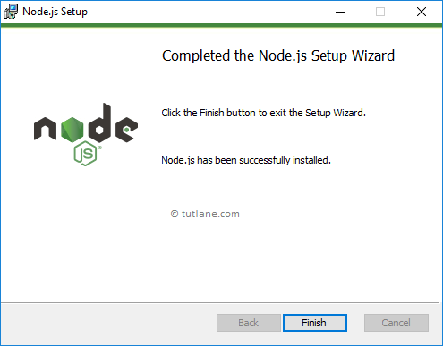 Node.js Installation Completion Setup Wizard