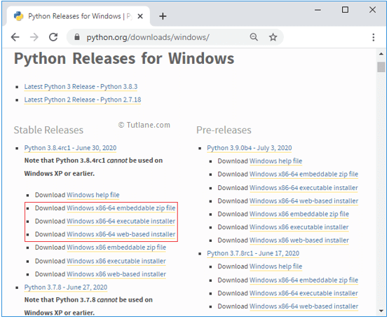 Download 64-bit python installer for windows