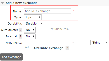Create Topic Exchange in RabbitMQ Management Console