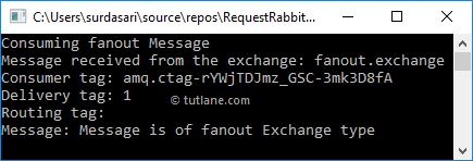C# Consume Messages from RabbitMQ using Fanout Exchange Example Result