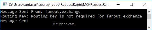 C# Publish Message to RabbitMQ using Fanout Exchange Example Result
