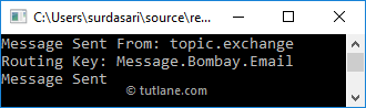 C# Publish Message to RabbitMQ using Topic Exchange Example Result