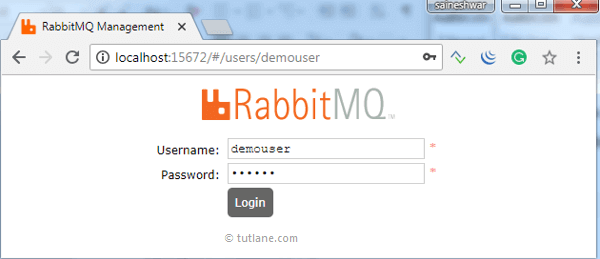 RabbitMQ Logging with New User