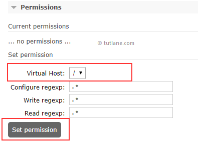 Set Permisssions to User in RabbitMQ