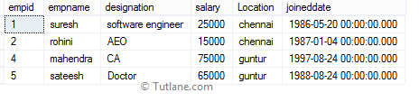 SQL BETWEEN Operator with Date Value Example Output or Result