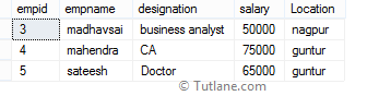 SQL Server Like Operator with Not Keyword Example