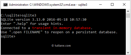 Open sqlite file from command prompt